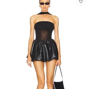 Elena Faux Leather Mini Skirt in Black Lovers and Friends XS